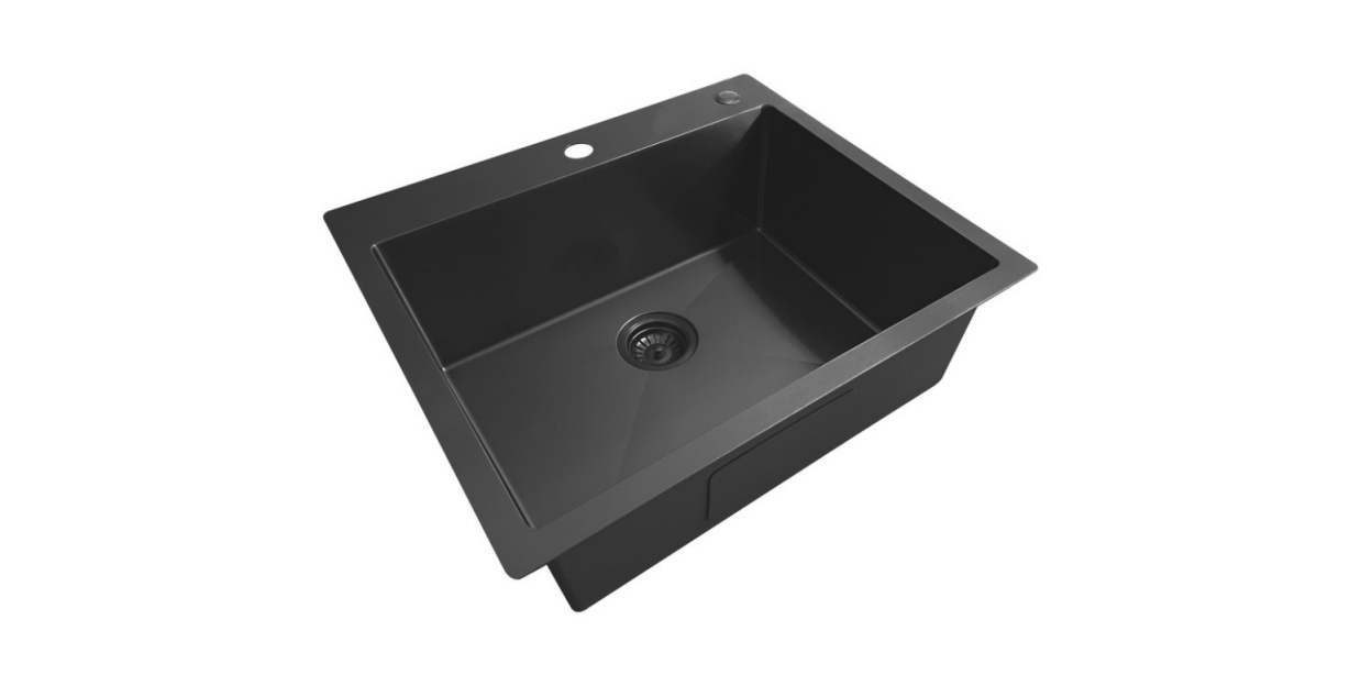 OEM HT2522S(Black) 25*22*9 inch topmount/drop-in single sink bowl stainless steel kitchen sink 