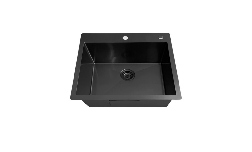 OEM HT2522S(Black) 25*22*9 inch topmount/drop-in single sink bowl stainless steel kitchen sink 