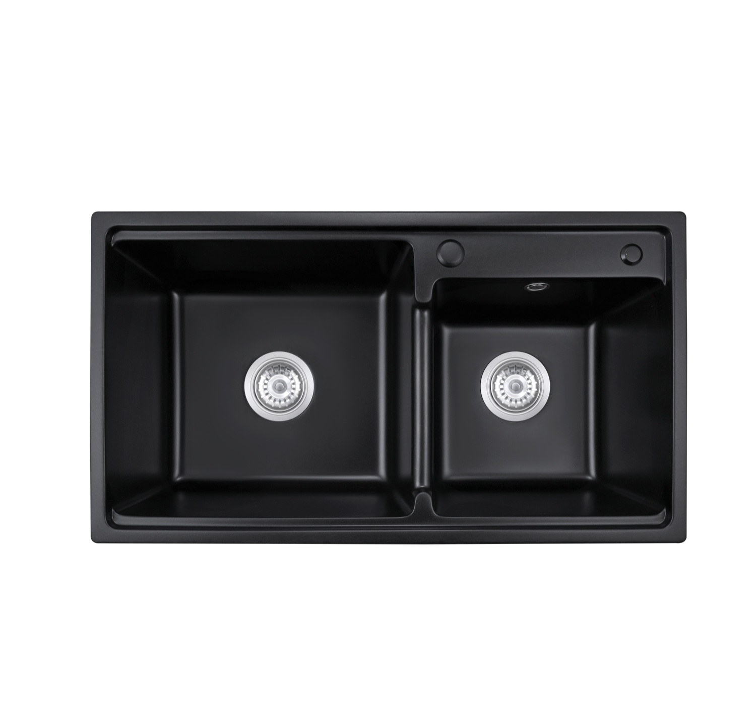 OEM BLM-GT8045D1 31*18*9 inch topmount double sink bowls black quartz sink for kitchen