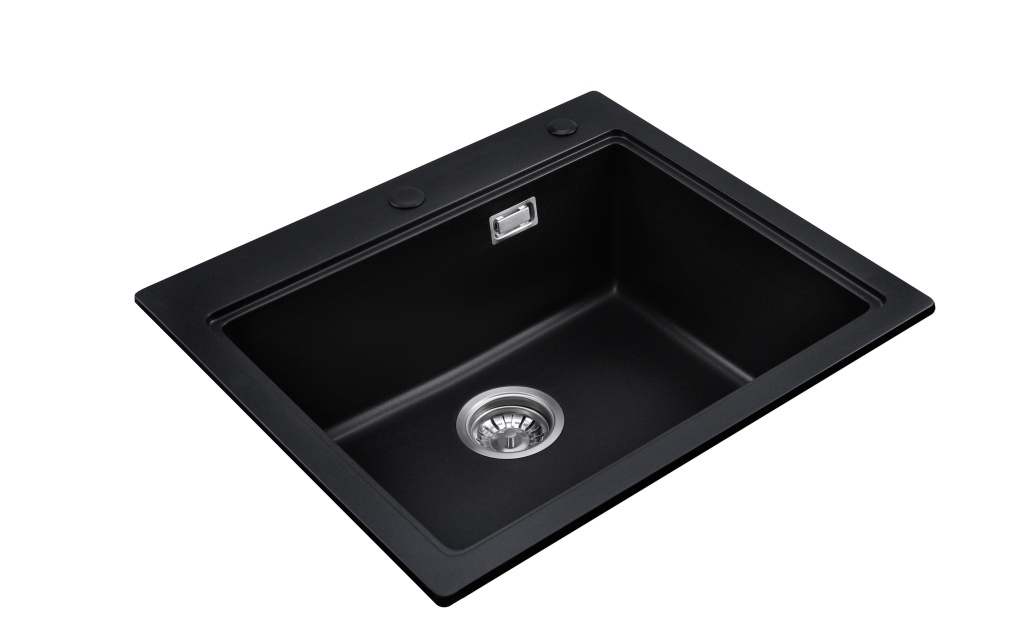 OEM BLM-GT5852S 23*20*8 inch topmount/drop-in single sink bowl black quartz sink for kitchen