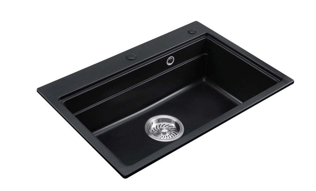 OEM BLM-GT7049S 28*19*8 inch topmount/drop-in single sink bowl black quartz sink for kitchen