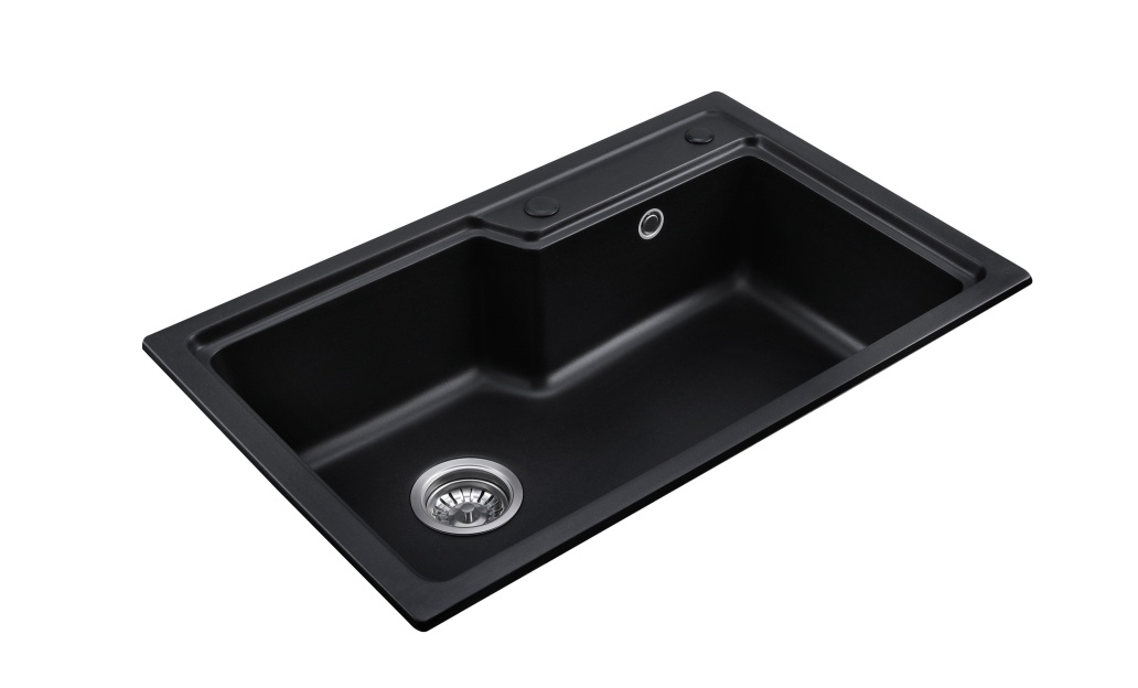 OEM BLM-GT7547SH 30*19*8 inch topmount/drop-in single sink bowl black quartz sink for kitchen