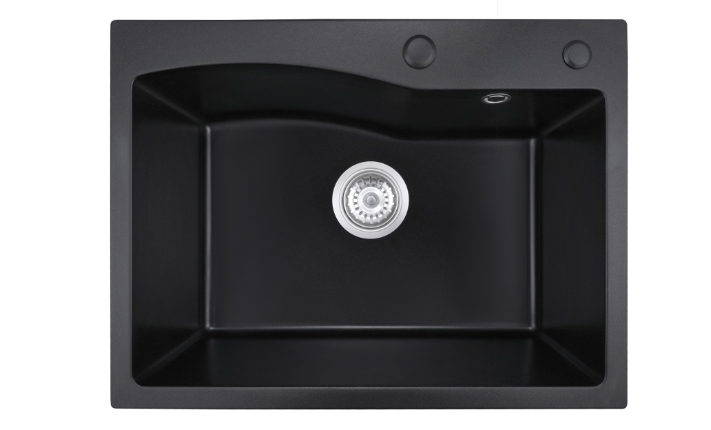 OEM BLM-GT6045SA1 24*18*8 inch topmount/drop-in single sink bowl black quartz sink for kitchen