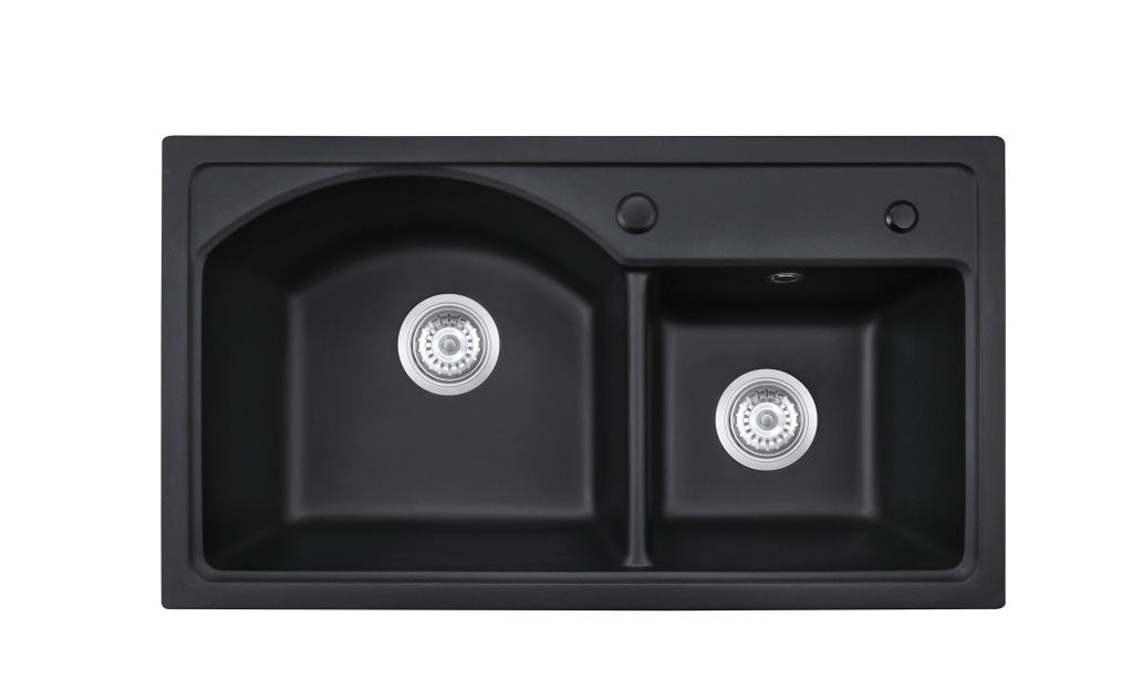 OEM BLM-GT7844DA 31*17*8 inch topmount double sink bowls black quartz sink for kitchen